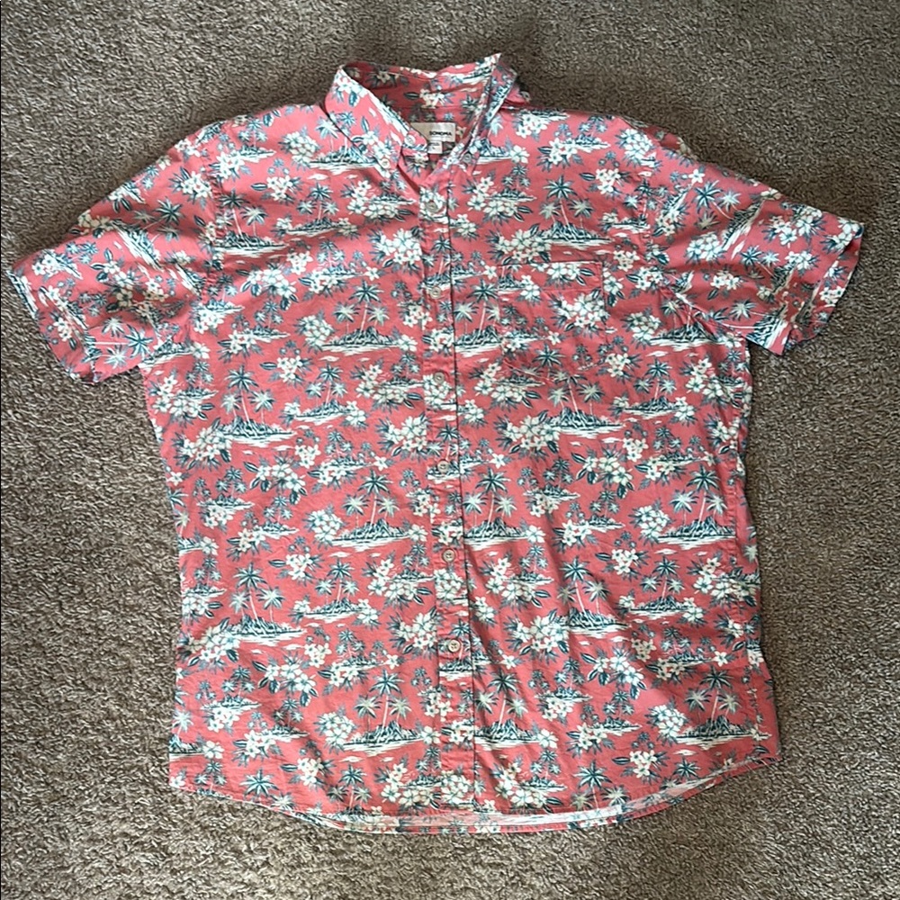 Sonoma Pink and White Casual Button Down Shirt